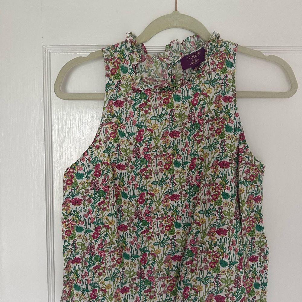 J. Crew x Liberty Floral Sleeveless Top - Green and Pink